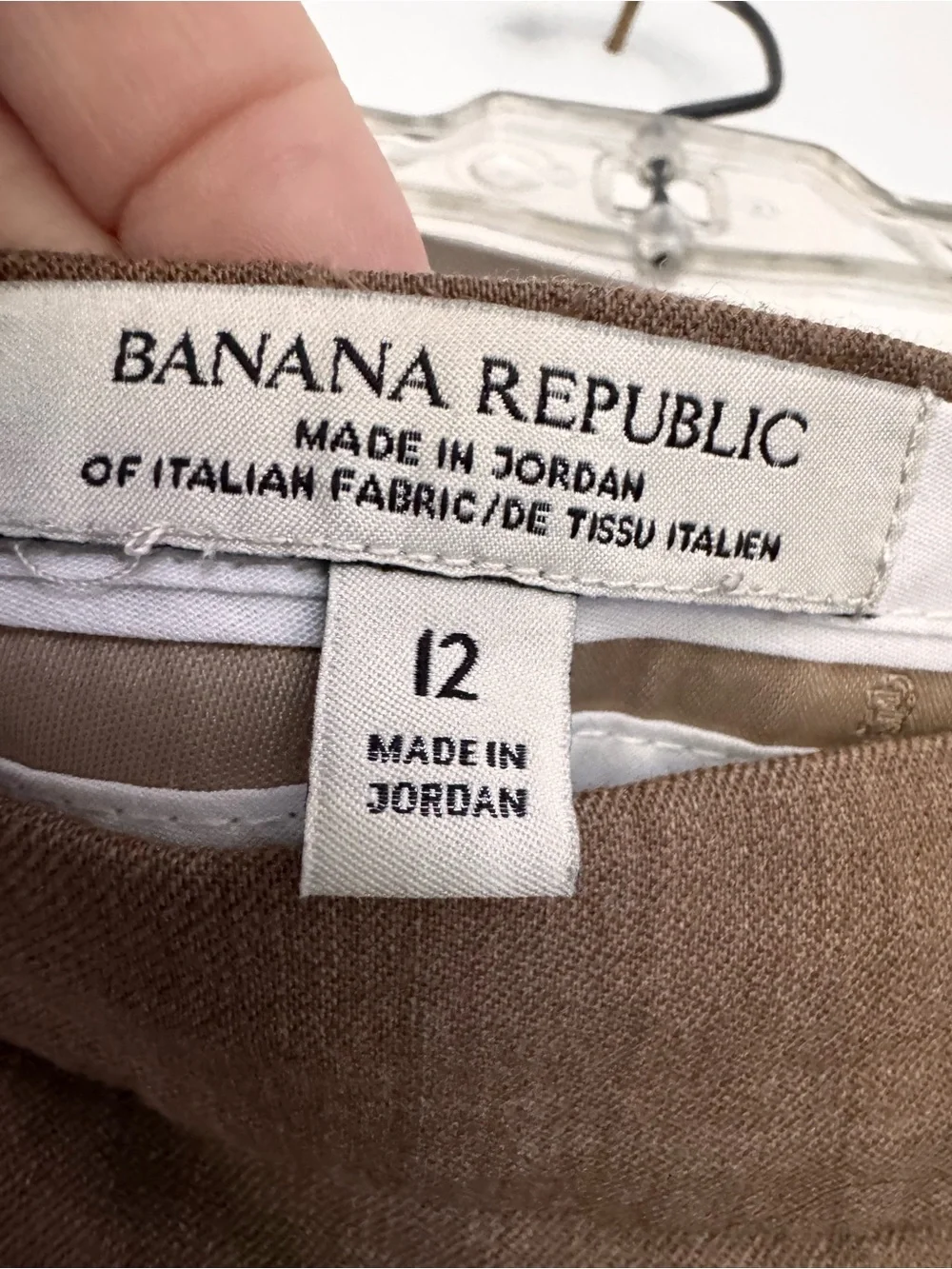Banana Republic Italian Wool Dress Pants Size 12 Brown Stretch Career Trousers